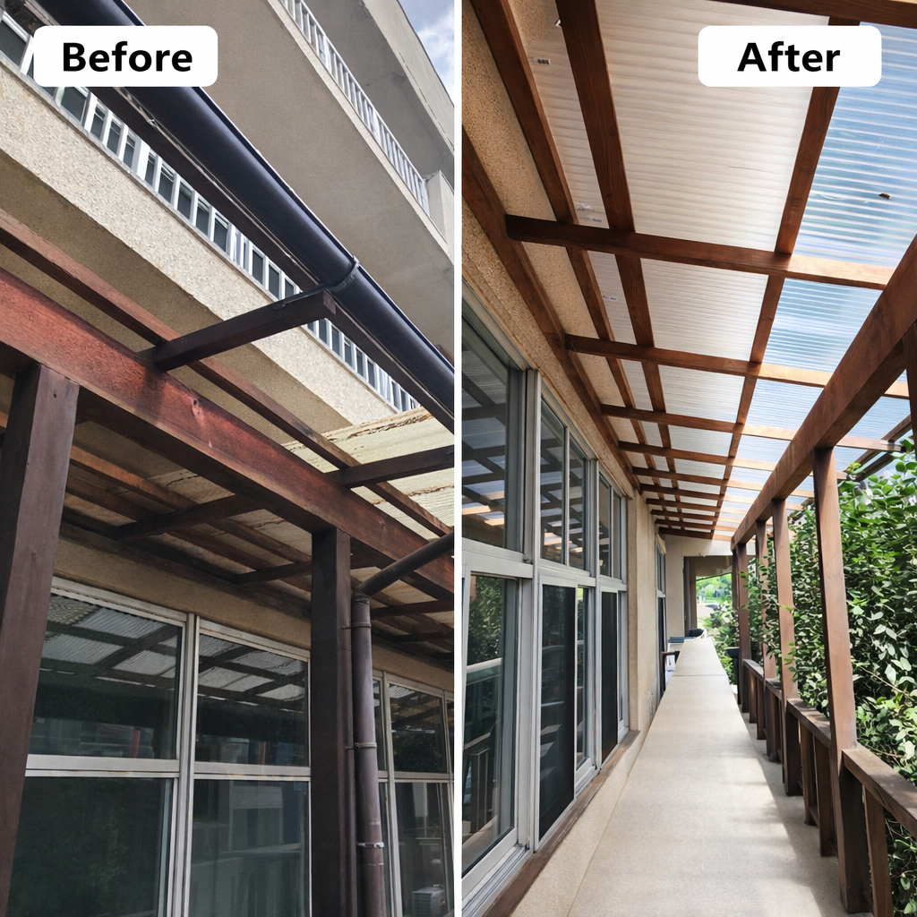 神奈川｜修繕工事｜庇ポリカーボネート