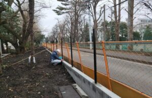 ブロック、フェンス様子