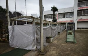 渡り廊下養生様子