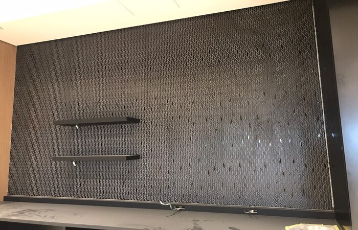 虎ノ門 オフィスビル新築 モザイクタイル施工完成