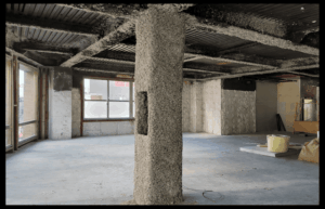 原状回復工事、耐火被覆様子